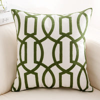 HKM-856595 Geometric Floral Cotton Throw Pillow Cover for Living Room – 45x45cm