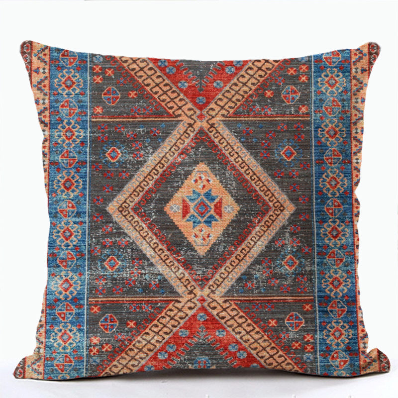 HKM-856915 Bohemian Ethnic Style Fashion Pillowcase - Peach Skin, Short Plush, Linen, 45x45cm