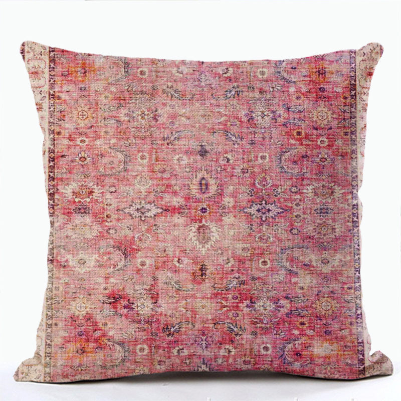 HKM-856915 Bohemian Ethnic Style Fashion Pillowcase - Peach Skin, Short Plush, Linen, 45x45cm