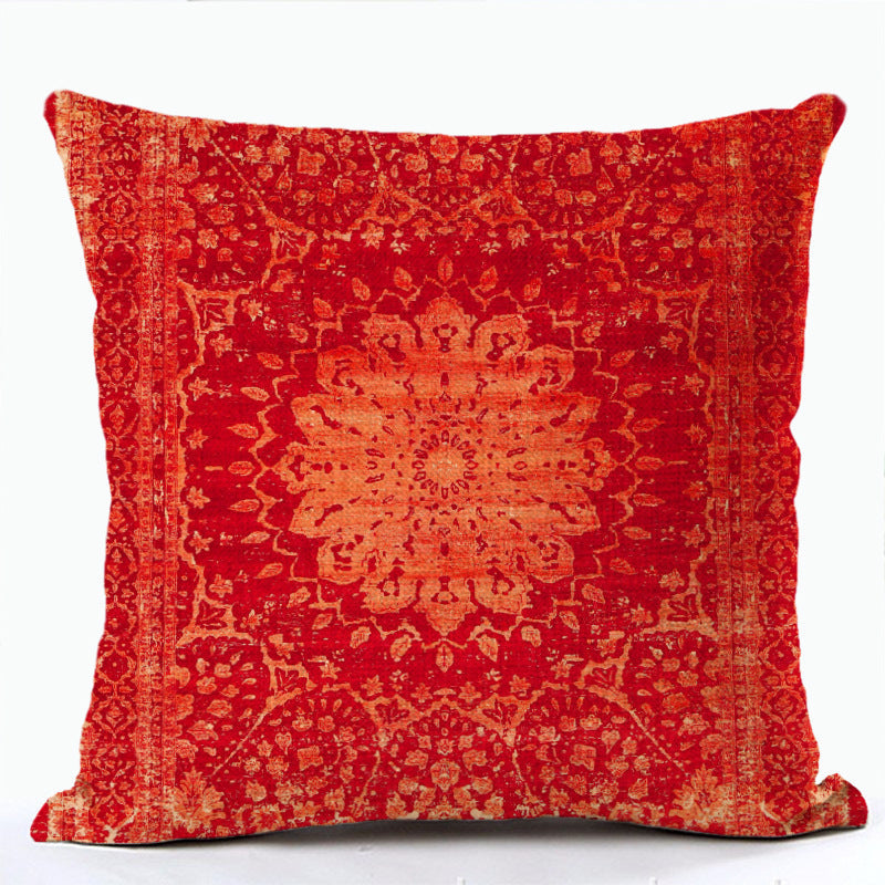 HKM-856915 Bohemian Ethnic Style Fashion Pillowcase - Peach Skin, Short Plush, Linen, 45x45cm