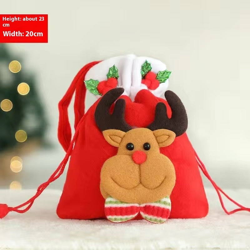 HKM-856979 Christmas Themed Children’s Gift Bags - Plush Candy Packaging in Various Styles