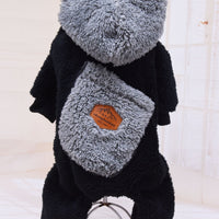 HKM-856979 Cozy Velvet Casual Dog and Cat Apparel - Four-Legged Clothing in Black and Gray