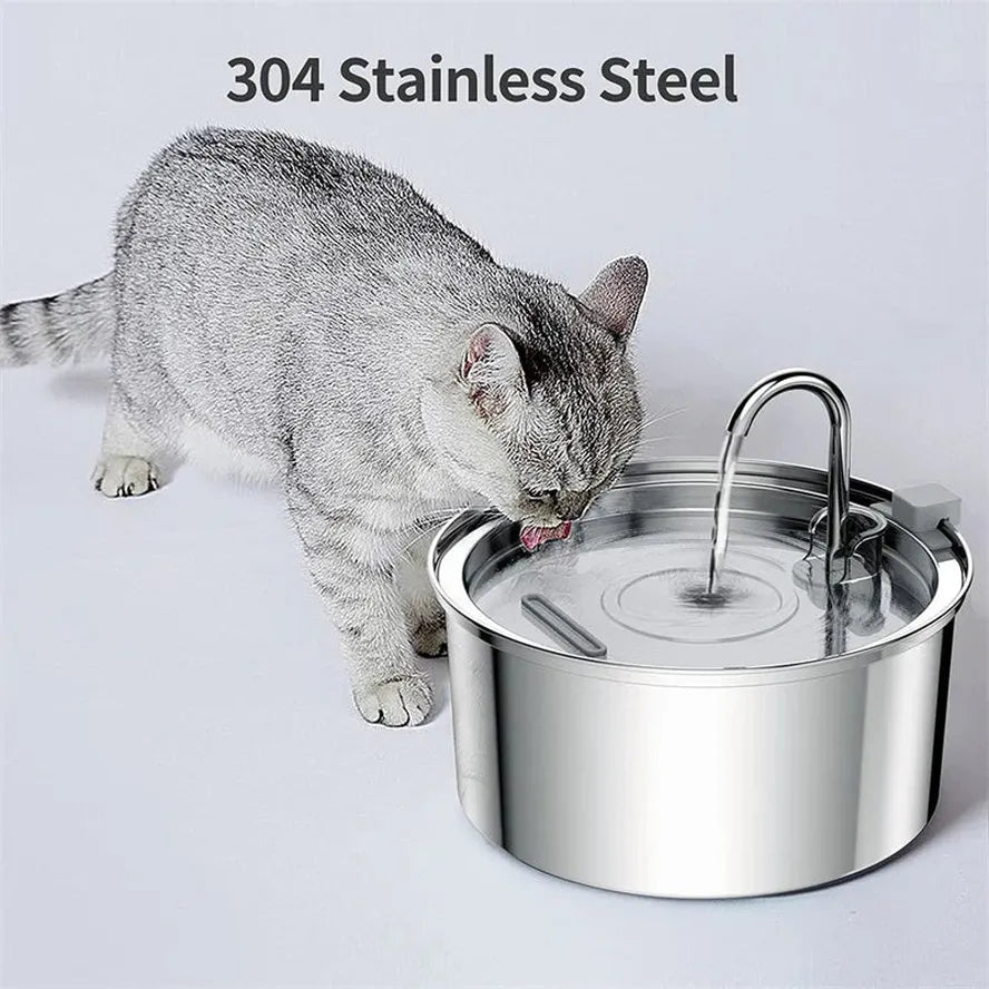 KTX-856979 Stainless Steel 3.2L Pet Water Fountain for Cats and Small Dogs