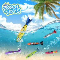 HKM-857171 Shark Dive Toy Set - 4-Pack Underwater Swimming Pool Toys for Kids