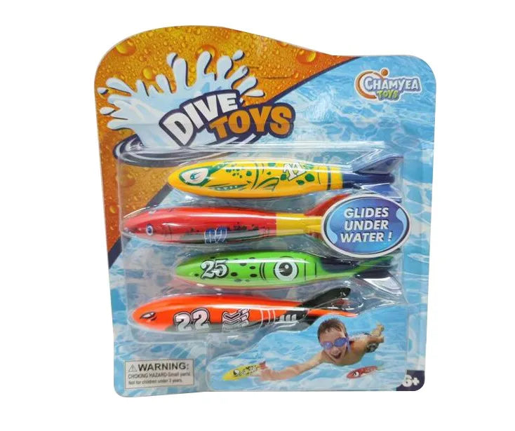 HKM-857171 Shark Dive Toy Set - 4-Pack Underwater Swimming Pool Toys for Kids