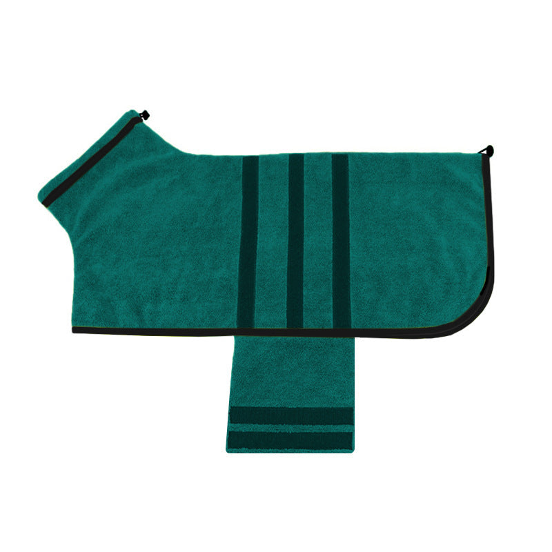 HKM-857235 Adjustable Dog & Cat Bathrobe Towel for Quick Drying and Grooming - Absorbent for Small to Large Pets