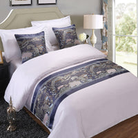 HKM-857363 Elegant Hotel Bed Runner with Pillow Cover - Chinese Classical Patterns in Multiple Colors and Designs