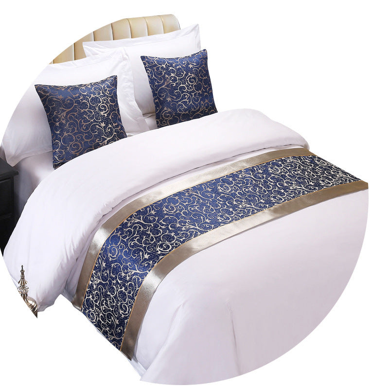 HKM-857363 Elegant Hotel Bed Runner with Pillow Cover - Chinese Classical Patterns in Multiple Colors and Designs