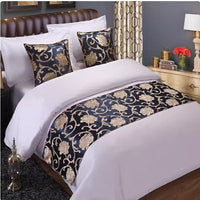 HKM-857363 Elegant Hotel Bed Runner with Pillow Cover - Chinese Classical Patterns in Multiple Colors and Designs