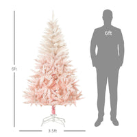 HKM-857491 6ft Pink Unlit Spruce Artificial Christmas Tree with Realistic Branches and 800 Tips