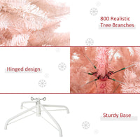HKM-857491 6ft Pink Unlit Spruce Artificial Christmas Tree with Realistic Branches and 800 Tips