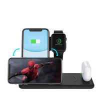 HKM-857555 4-in-1 Wireless Charging Station for iPhone, Apple Watch, and AirPods - Fast Charging Stand with Type-C Cable