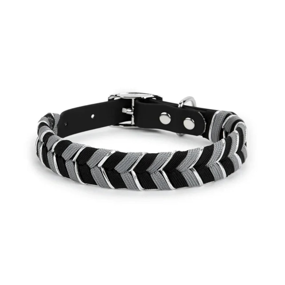 HKM-857555 Plaid Dog Collar with Metal Buckle in Various Colors and Sizes