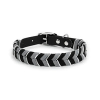 HKM-857555 Plaid Dog Collar with Metal Buckle in Various Colors and Sizes