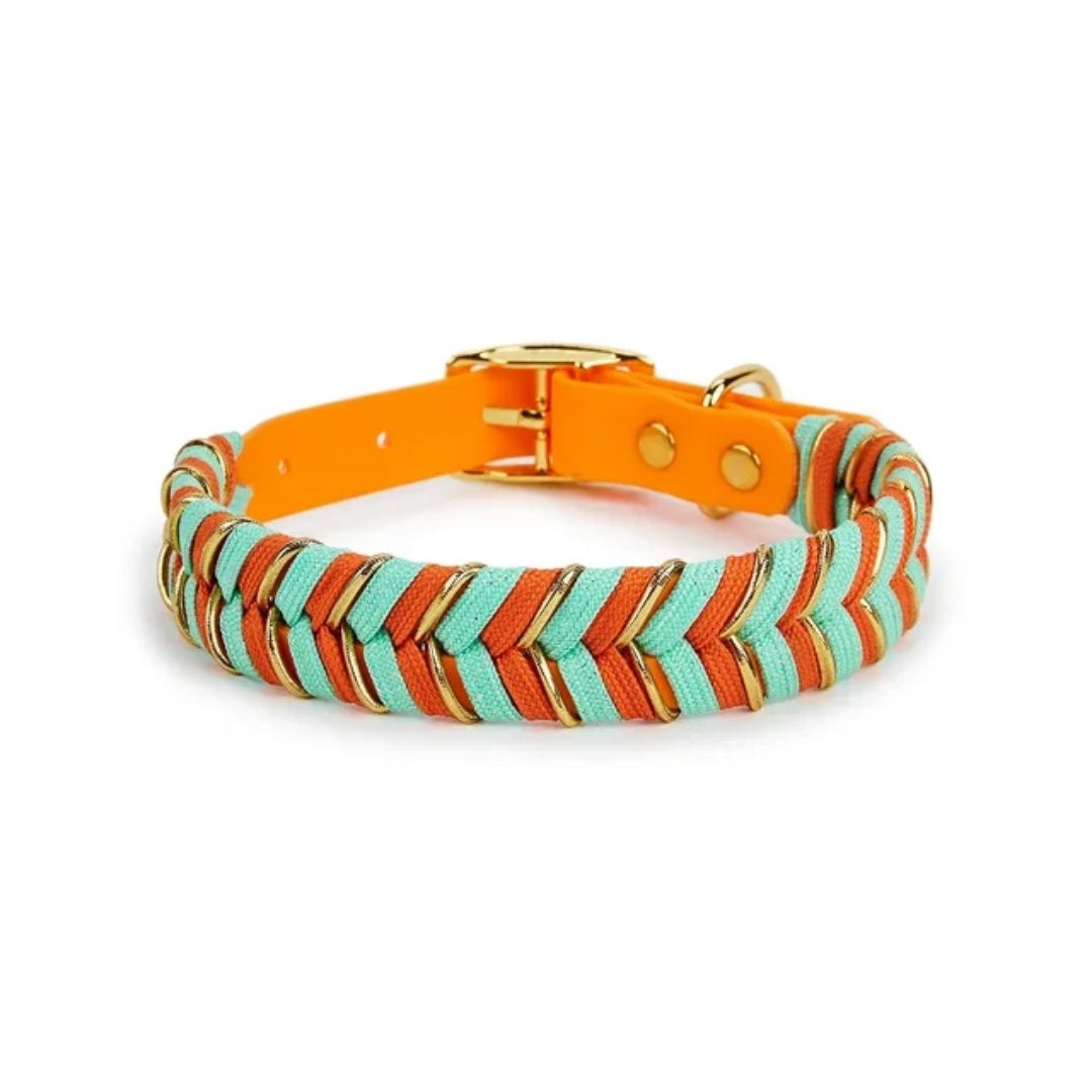 HKM-857555 Plaid Dog Collar with Metal Buckle in Various Colors and Sizes
