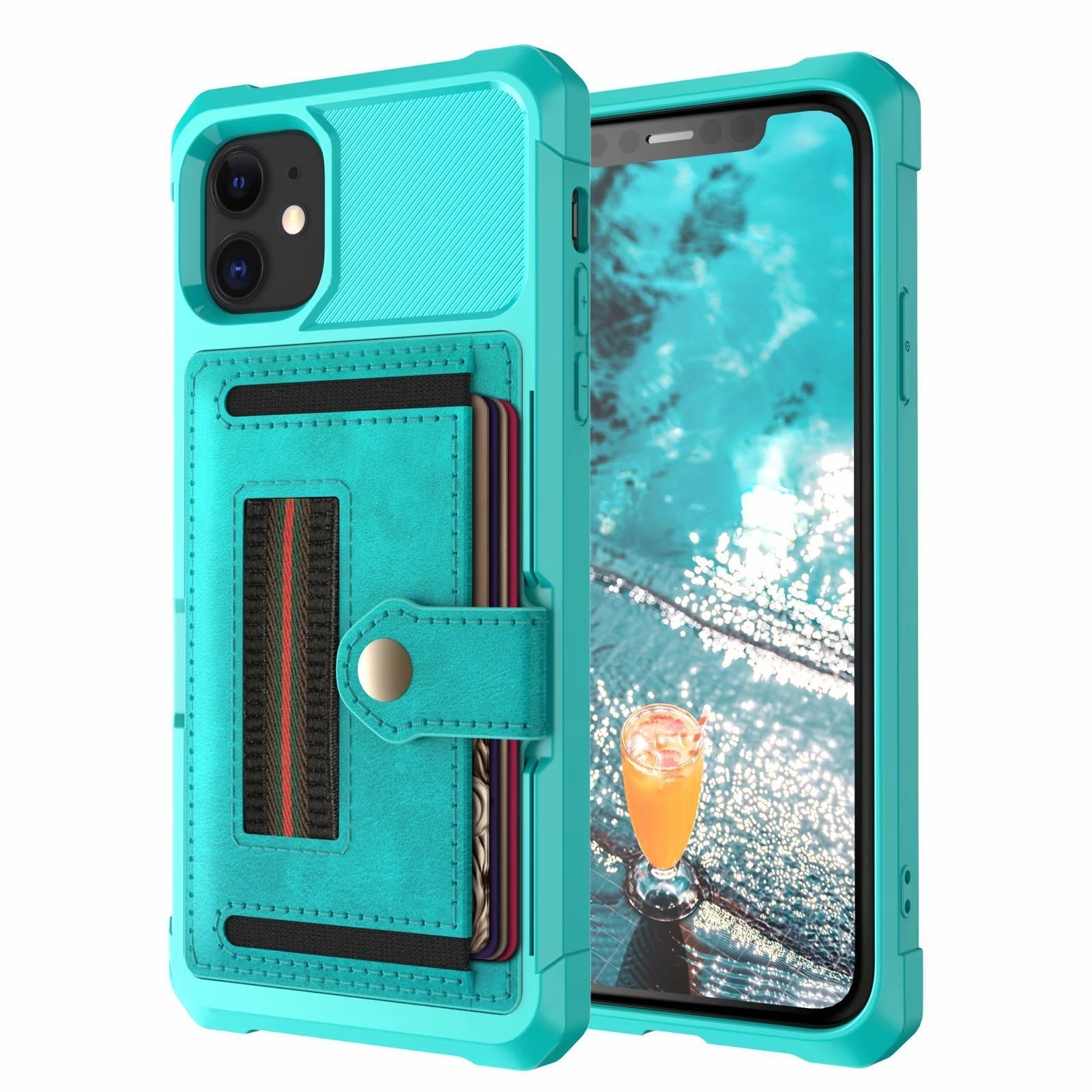 HKM-857619 TPU Mobile Phone Protective Case with Card Slot - Compatible with iPhone and Samsung Models