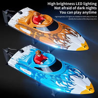 HKM-857939 High-Speed Remote Control Speedboat with LED Light and Capsizing Recovery