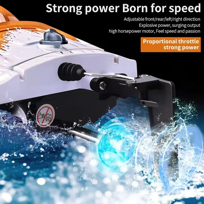 HKM-857939 High-Speed Remote Control Speedboat with LED Light and Capsizing Recovery