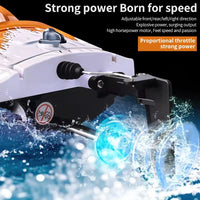 HKM-857939 High-Speed Remote Control Speedboat with LED Light and Capsizing Recovery