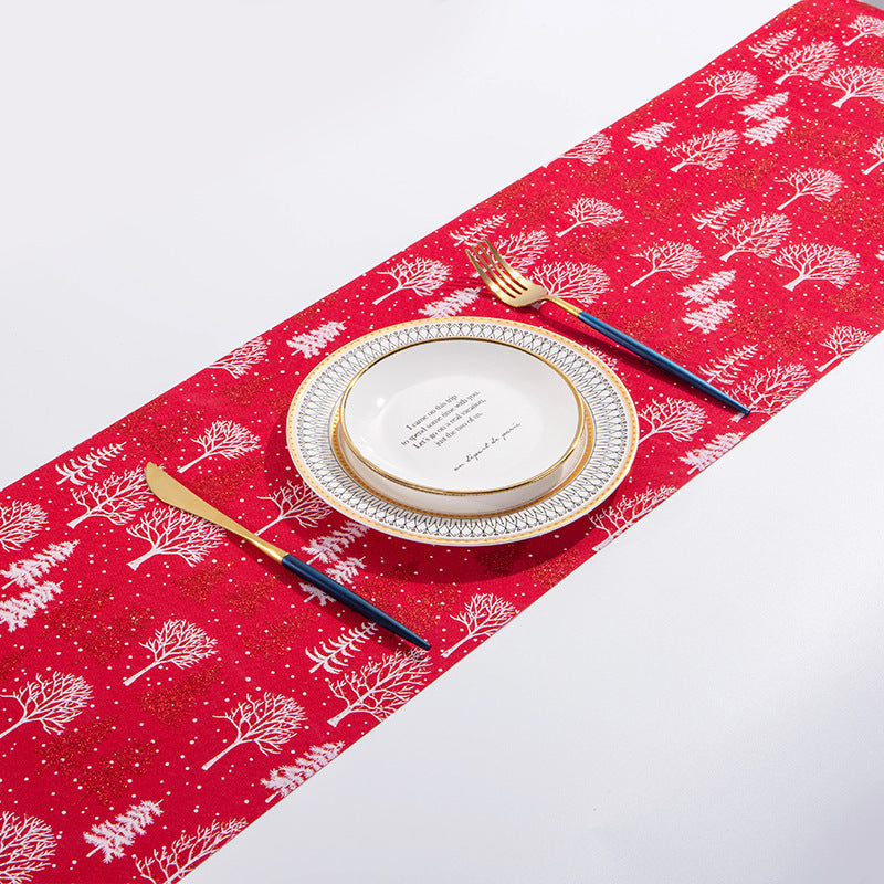 HKM-858131 Charming Christmas Printed Tablecloth for Holiday Decor, 2.75m Long, Multiple Patterns Available