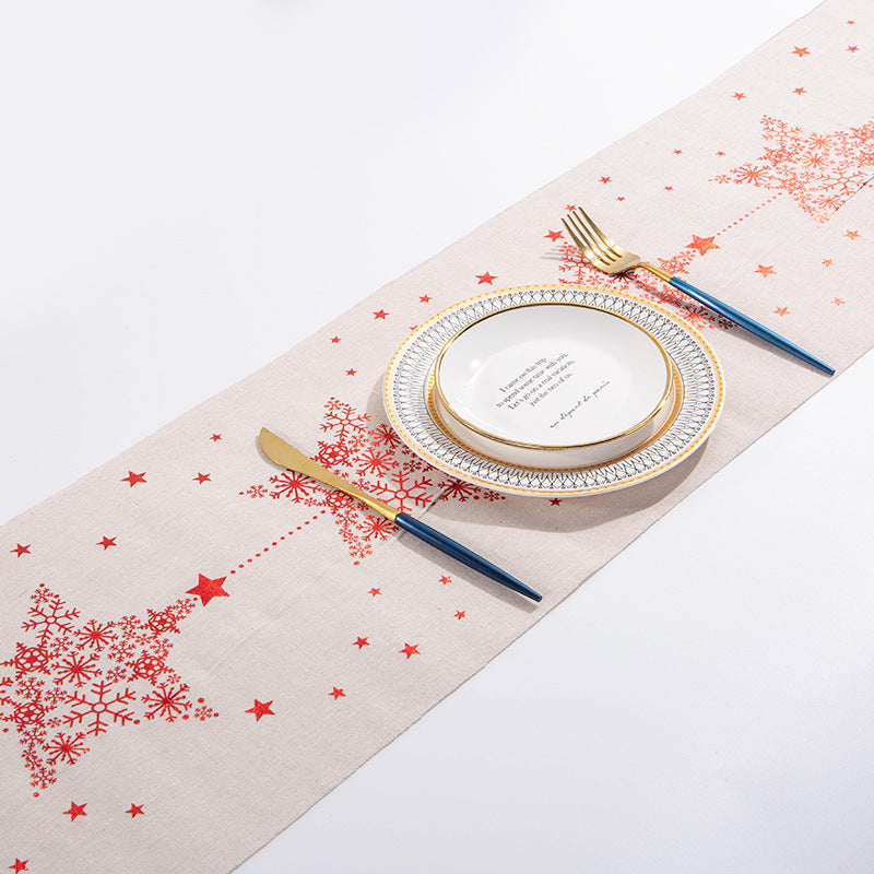 HKM-858131 Charming Christmas Printed Tablecloth for Holiday Decor, 2.75m Long, Multiple Patterns Available