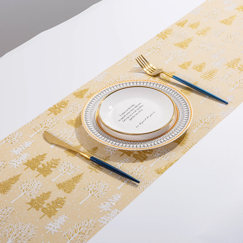 HKM-858131 Charming Christmas Printed Tablecloth for Holiday Decor, 2.75m Long, Multiple Patterns Available