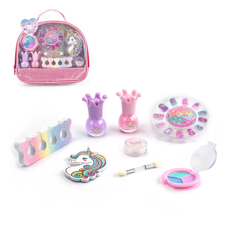 HKM-858323 Children's Makeup Set with Carrying Bag - DIY Dress-Up Accessories for Ages 4-9