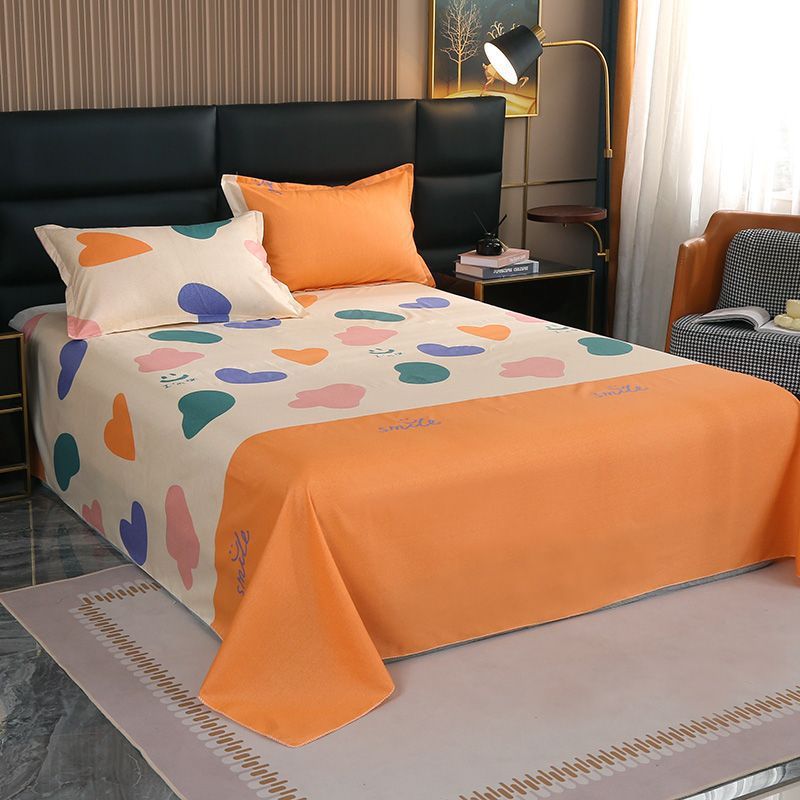 KTX-858323 Comfortable Skin-Friendly Polyester Bed Sheet with Pillowcases Available in Multiple Sizes
