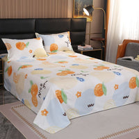 HKM-858323 Comfortable Skin-Friendly Polyester Bed Sheet with Pillowcases Available in Multiple Sizes