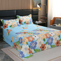 HKM-858323 Comfortable Skin-Friendly Polyester Bed Sheet with Pillowcases Available in Multiple Sizes