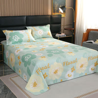 HKM-858323 Comfortable Skin-Friendly Polyester Bed Sheet with Pillowcases Available in Multiple Sizes