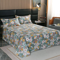 HKM-858323 Comfortable Skin-Friendly Polyester Bed Sheet with Pillowcases Available in Multiple Sizes