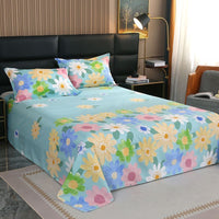HKM-858323 Comfortable Skin-Friendly Polyester Bed Sheet with Pillowcases Available in Multiple Sizes
