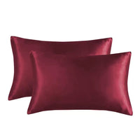 HKM-858323 Solid Color Satin Cloth Pillowcase Set, Soft Polyester Fiber, Plain Weave Design
