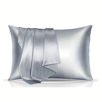 HKM-858323 Solid Color Satin Cloth Pillowcase Set, Soft Polyester Fiber, Plain Weave Design