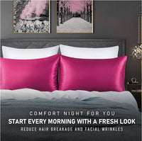 HKM-858323 Solid Color Satin Cloth Pillowcase Set, Soft Polyester Fiber, Plain Weave Design
