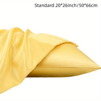 HKM-858323 Solid Color Satin Cloth Pillowcase Set, Soft Polyester Fiber, Plain Weave Design