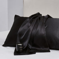 HKM-858323 Solid Color Satin Cloth Pillowcase Set, Soft Polyester Fiber, Plain Weave Design