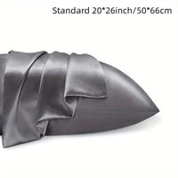HKM-858323 Solid Color Satin Cloth Pillowcase Set, Soft Polyester Fiber, Plain Weave Design