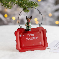 HKM-858323 Wrought Iron Decorative Pendant Featuring Old Man, Snowman, and Elk for Festive Home Decor