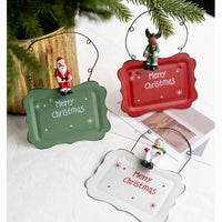 HKM-858323 Wrought Iron Decorative Pendant Featuring Old Man, Snowman, and Elk for Festive Home Decor