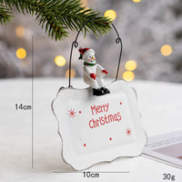 HKM-858323 Wrought Iron Decorative Pendant Featuring Old Man, Snowman, and Elk for Festive Home Decor