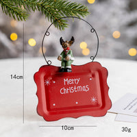HKM-858323 Wrought Iron Decorative Pendant Featuring Old Man, Snowman, and Elk for Festive Home Decor