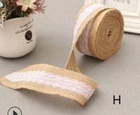HKM-858451 5CM Wide Jute Lace Roll for DIY Crafts and Home Decor