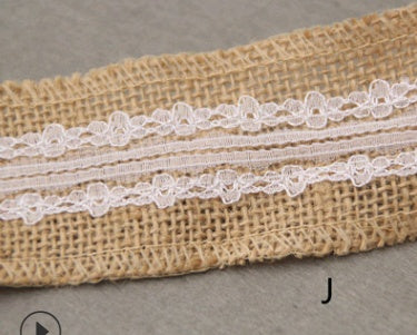HKM-858451 5CM Wide Jute Lace Roll for DIY Crafts and Home Decor