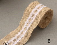 HKM-858451 5CM Wide Jute Lace Roll for DIY Crafts and Home Decor
