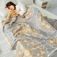 HKM-858515 Cotton Four-Layer Gauze Air Conditioning Blanket, Multiple Sizes Available