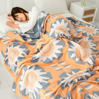HKM-858515 Cotton Four-Layer Gauze Air Conditioning Blanket, Multiple Sizes Available