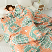 HKM-858515 Cotton Four-Layer Gauze Air Conditioning Blanket, Multiple Sizes Available
