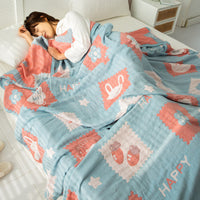 HKM-858515 Cotton Four-Layer Gauze Air Conditioning Blanket, Multiple Sizes Available